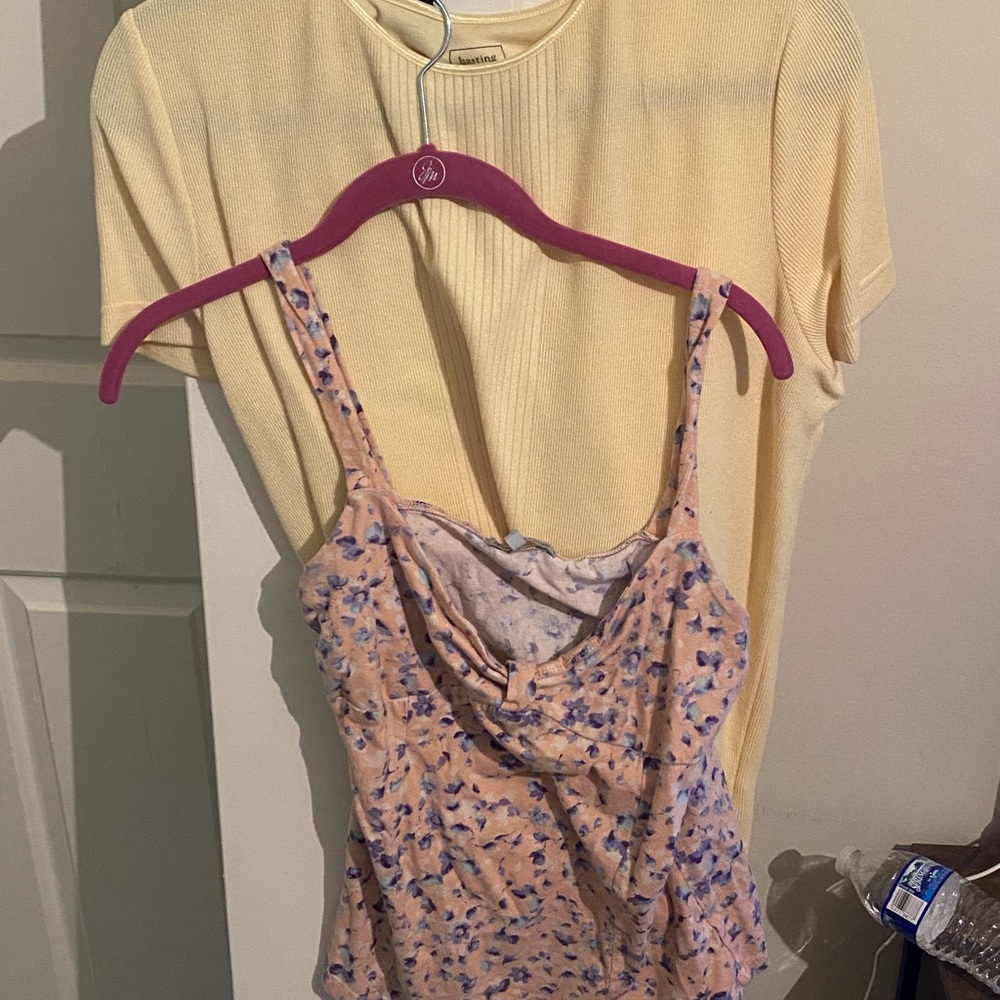 Charlotte Russe Pink and Purple Floral Camisole